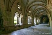 Arches of the Cloister gallery of Silence, Alcobaça, Portugal.