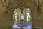 The pentagonal fountain in the cloister, the Monastery of Alcobaça, Portugal.