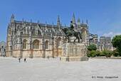 The Chapel of the Founder and the statue of Nuno Alvares Pereira Batalha, Portugal.