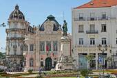 Statue on the Largo da Portagem, Coimbra, Portugal.