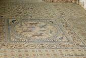 Hunting scene with riders, Conimbriga Roman city of mosaics, Portugal.