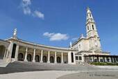 Panorama on the tower and the annexes of the basilica, Santuário de Fátima, Portugal.