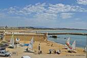 Beach and Fort da Ponta da Bandeira, Lagos, Portugal.