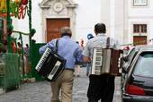 Accordionists, Alfama, Lisbon, Portugal.