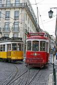 Cross tram, rua Loreto Bairro Alto, Lisbon, Portugal.