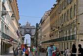Augusta Street and his bow, Baixa, Lisbon, Portugal.