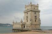 Belém Tower view from the northeast, Lisbon, Portugal.