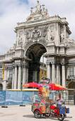 Arc of victory in Augusta Street, viewed from Comércio Square, Lisbon, Portugal.
