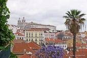 Panorama from the castle gardens in Graça, Lisbon, Portugal.
