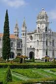 The Jeronimos Monastery seen from the square Império, Lisbon, Portugal.