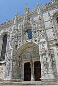 The south portal of Jeronimos Monastery, Lisbon, Portugal.