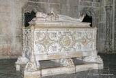 Vasco de Gama tomb, Jeronimos Monastery back, Lisbon, Portugal.
