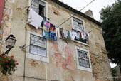 Mouraria, a leper facade, Lisbon, Portugal.