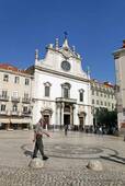 A church on the Largo São Domingo, Rossio, Lisbon, Portugal.