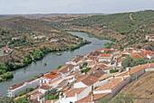 Panorama of Mértola and the Rio Guadiana, Portugal.
