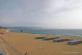 Panorama on the arc of the beach Nazaré, Portugal.