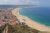 Panoramic view of the bay and the city from the promontory of Sitio, Nazaré, Portugal.