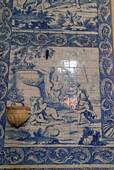Focus on the Dutch tile, Shrine of Our Lady, Nazaré, Portugal.