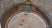 Focus on the Mudejar ceiling, Sintra Palace Chapel, Portugal.