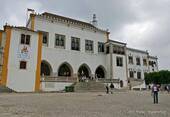Palacio Nacional de Sintra, another view of the façade of the XIV century, Portugal.