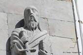 Tavira, sculpture saint by the church of Mercy, Portugal.