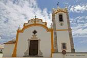 The Church of Our Lady of the Conception front view, Vila do Bispo, Portugal.