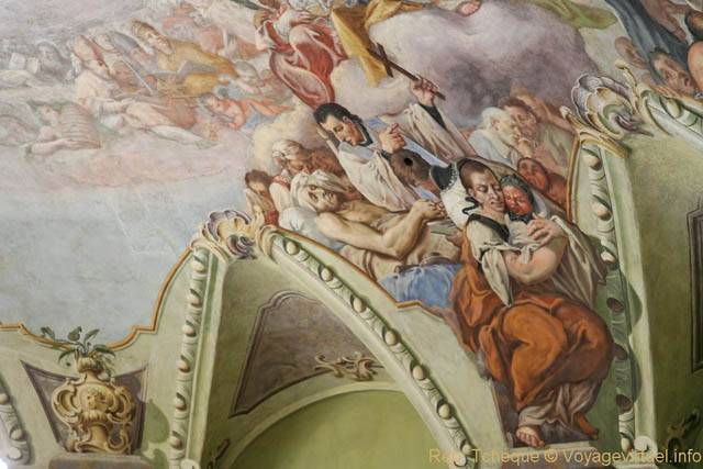 Fragment des peintures de la coupole, Église Saint-Nicolas (Kostel sv. Mikuláše), Malá Strana - Prague, Czech Republic