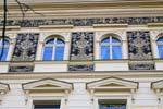 Janackovo Nabr, ornementation sur façade, Prague, Czech Republic.