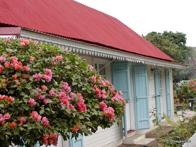 Bougainvillea and shutters, Entre-Deux - Reunion