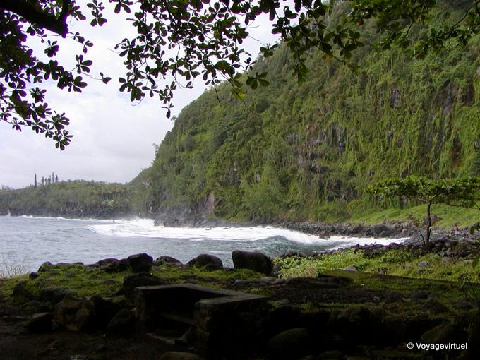 The green cliffs of Anse des Cascades - Reunion
