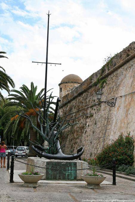 Alghero, anchor exposed Bastione della Maddalena - Sardinia