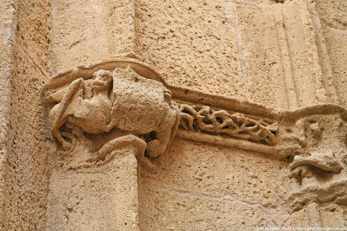 Alghero, detail of a sculpture on the wall, Cathedral of Santa Maria - Sardinia