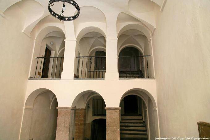 Alghero, architecture, arches and stairways complex - Sardinia