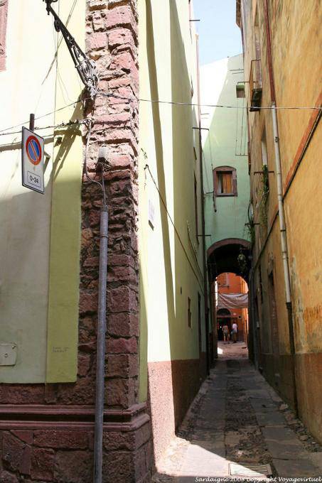 Bosa, Via Solferinu, street view Corso Vittorio Emanuele II - Sardinia