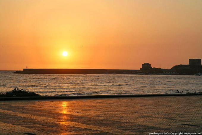 Bosa Marina, sunset on the Isola Rossa - Sardinia