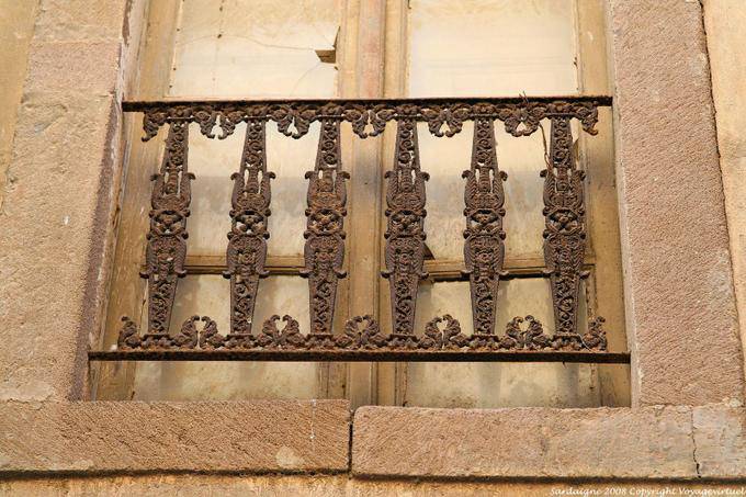 Bosa, Via Carmine, iron window railing - Sardinia
