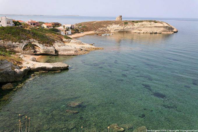 Santa Caterina di Pittinuri, the sea, the cliffs and the tower - Sardinia