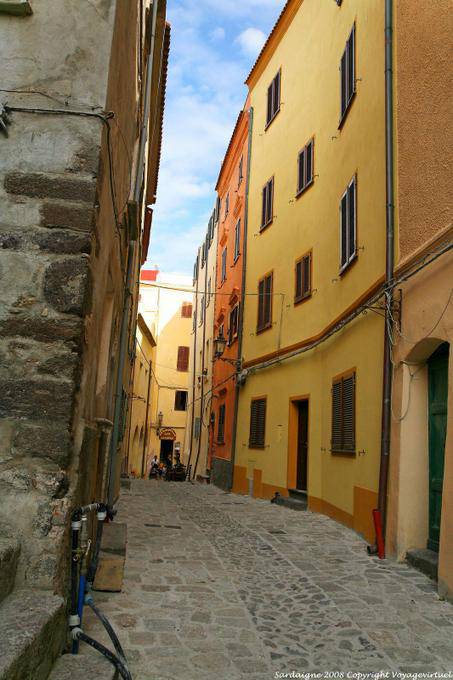 Colored buildings, Castelsardo, historical center - Sardinia