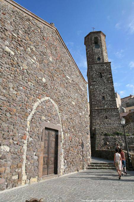 Dry stone wall, Castelsardo, historical center, via the Scaletta - Sardinia