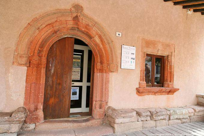 Porch red trachyte Forum Traiani, Casa Aragonese Fordongianus - Sardinia