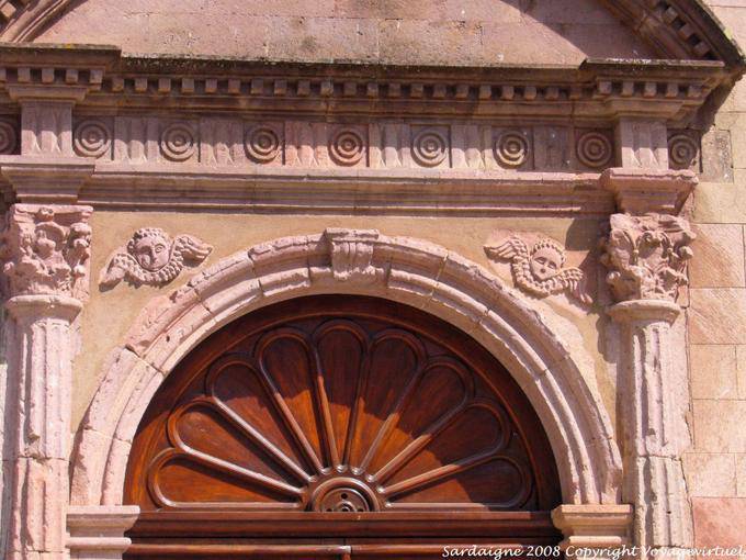 Gavoi church San Gavino, pink detail - Sardinia
