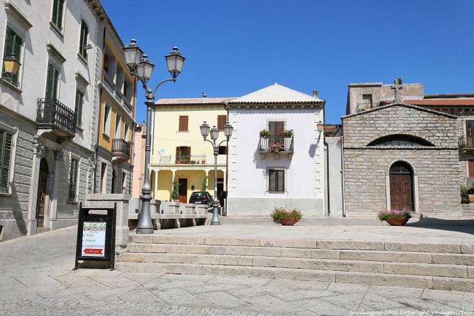 Luras, the square outside the chiesa del Purgatorio - Sardinia