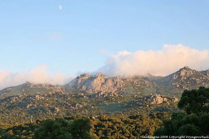 Monti, moon and clouds - Sardinia