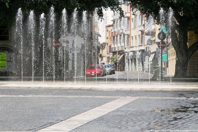 Oristano, Piazza Roma, fountain curtain - Sardinia