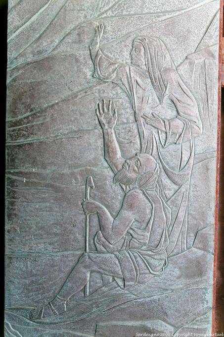 Basilica della Santissima Trinita di Saccargia, bas-relief on metal - Sardinia