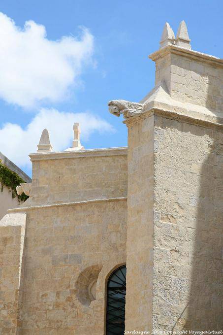 Sassari, Cathedral of San Nicola, exterior buttresses and gargoyles - Sardinia