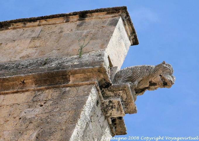 Sassari, Cathedral of San Nicola, a monster gargoyle on a buttress - Sardinia