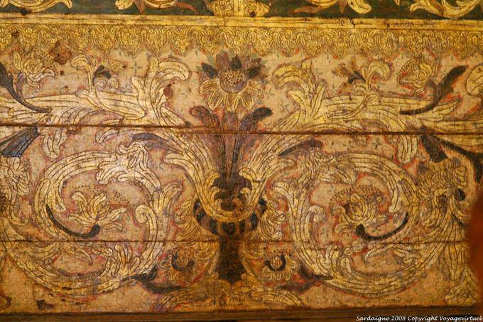 Interior decoration, detail, Oratorio del Rosario, Piazza San Pietro, Tempio Pausania - Sardinia