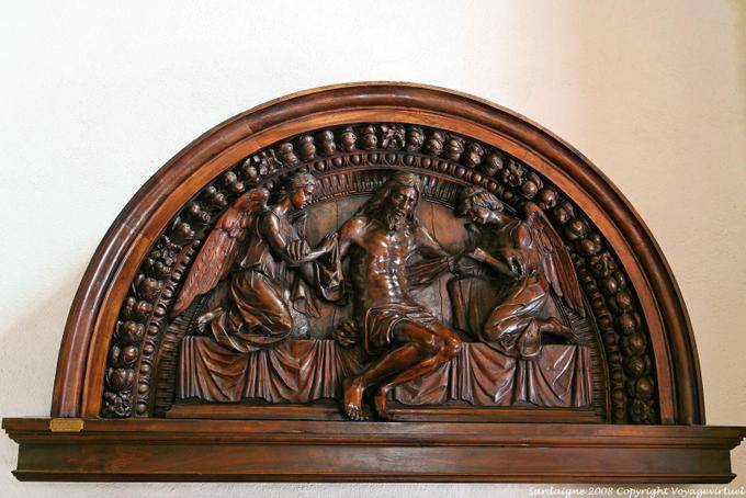 Resurrection, low wooden relief, San Pietro Cathedral Tempio Pausania - Sardinia