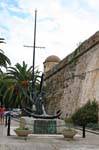 Alghero, anchor exposed Bastione della Maddalena, Sardinia.